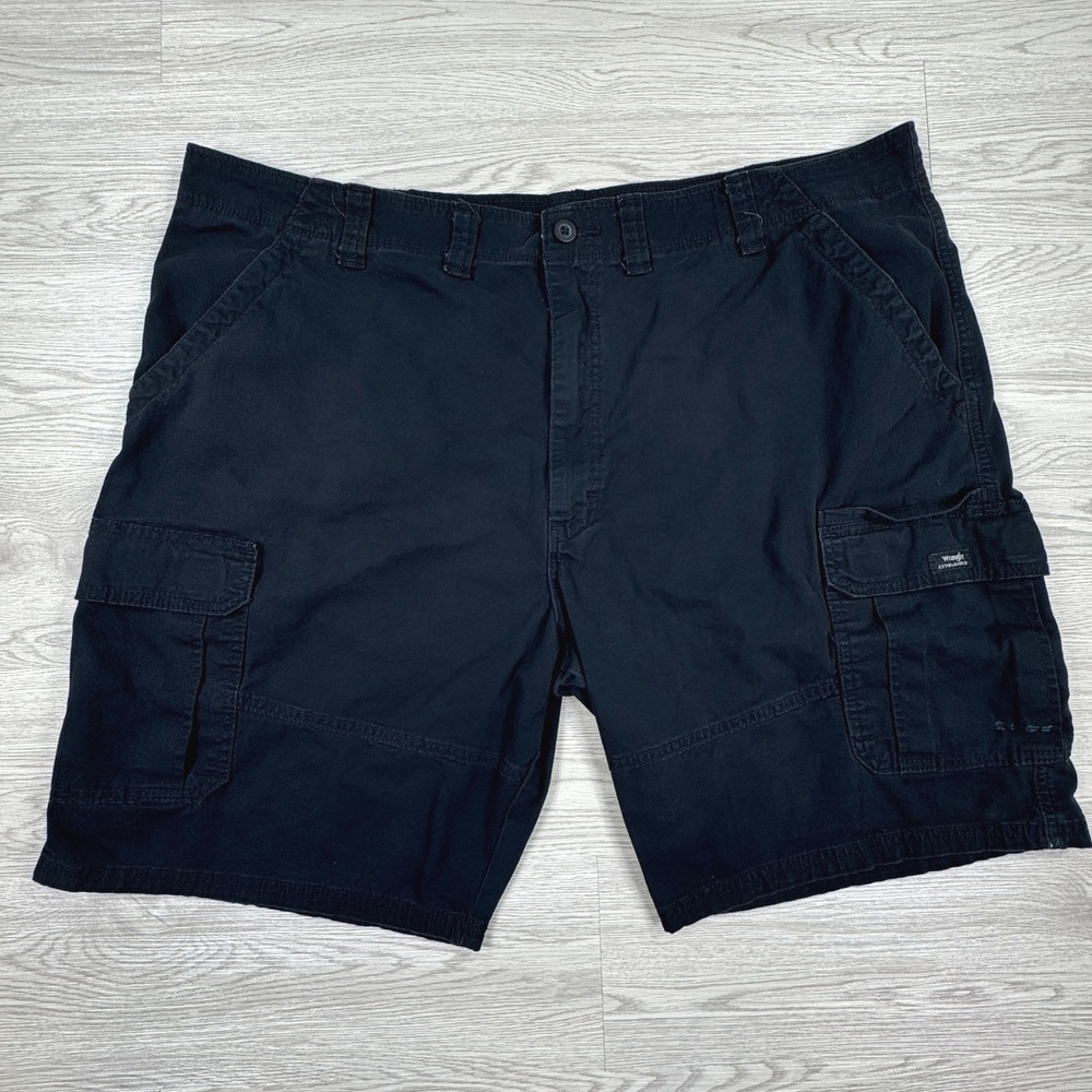 Wrangler Mens Cargo Shorts Relaxed Fit Black 44 Cotton‎ Stretch Pockets